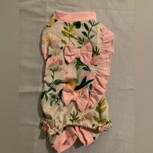 Dog Floral Pink Ruffled outfit